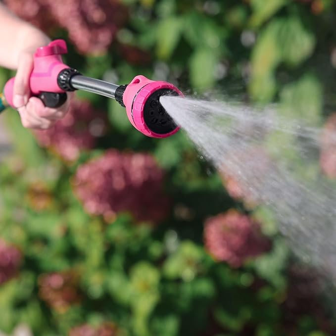 65103-AMZ Sprout 8-Pattern 15" Watering Wand and QuickConnect Product Adapter Amazon Bundle, Raspberry Red