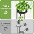 iDavosic.ly 7 Tier Plant Stand Indoor Outdoor, Tiered Corner Multiple Flower Pot Holder Shelf, Metal 51 Inch Tall Display Rack for Patio Porch Living Room Garden Balcony, Modern Black & Rustic Brown