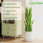 3ft Artificial Snake Plant – 36in Faux Sansevieria Plants, Fake Floor Plant for Indoor Outdoor, Front Porch Patio Home Office Decor, Mother-in-Law’s Tongue, Yellow 1Pcs