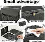 PatioZen 100 Gallon Resin Deck Box, Lockable Patio Outdoor Storage Box for Furniture, Garden Tools and Tools Storage, Waterproof Outside Storage Boxes - Black