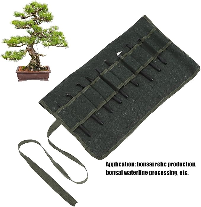 9 Piece Professional Bonsai Tool Kit, Manganese Steel Carving Pruning Set with Handles Includes Brushed Knife, Shears, Gardening Tools for Bonsai Shaping