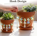 Crystal Beaded Plant Hanger | Rainbow Refraction Decor for Pots | Indoor Outdoor Hanging Chain | Home, Balcony, Office, Garden Gifts
