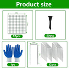 4 Pack Plant Protectors from Animals, 12''x12'' Metal Plant Cages for Outdoor Plants, Garden Plant Protector with Stakes & Zip Ties, Keep Rabbits Squirrels Out, Plant Cage for Flowers Vegetables