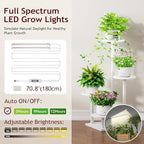 Homsorout Plant Stand Indoor with Grow Light, 4-Tiered Tall Plant Stand Indoor, Metal Plant Shelf with Adjustable Light, Ideal for Living Room, Garden, Patio white