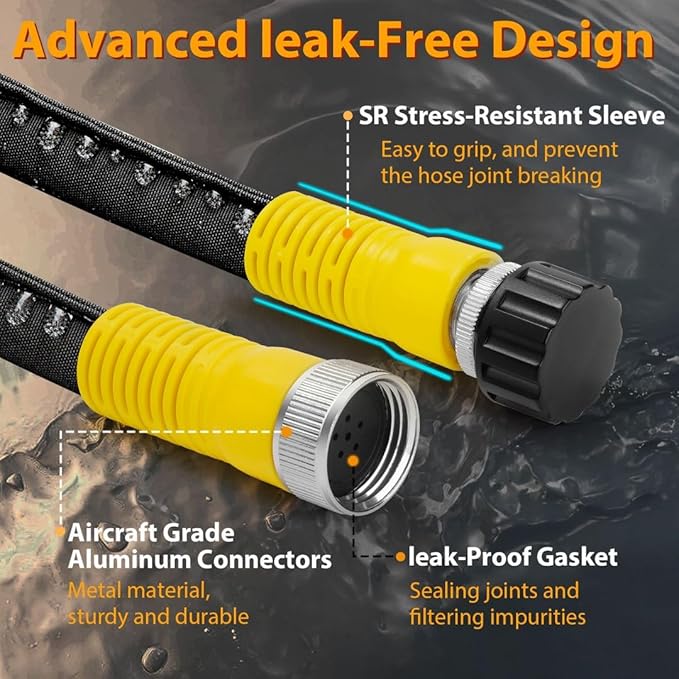 Heavy Duty Flat Garden Soaker Hose 50FT, Flexible Water Hose Irrigation Tubing, Leakproof Drip Hose Watering for Garden, Lawn, Flower Bed, Vegetable
