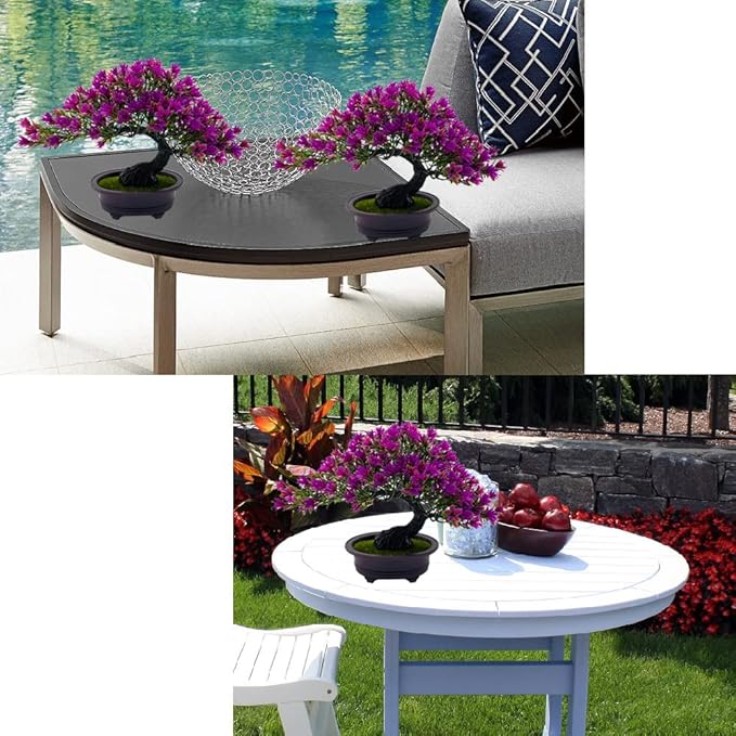 Artificial Plants Greenery Bonsai, Room Decor Fake Bonsai Tree Faux Plants for Home Decor Indoor Bookshelf Office Desk Bathroom Farmhouse Decor, Tall 9.5"