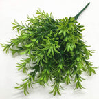 PASYOU Artificial Plants Shrubs, Plastic Shrub Fake Bushes Grass Greenery Leaves Bush Indoor Outdoor Home Garden Party Verandah Wedding Décor DIY Table Arrangement Decoration Planter Filler 2 Pcs