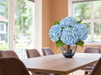 ZYTUYO 20 inches 4 Pcs Sky Blue Real Touch Hydrangea Artificial Flowers Boho Lifelike Real Looking Latex Hydrangeas Flower with Long Stem for Home Decor Spring Table Centrepiece