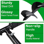 RealPlus Hand Auger Post Hole Digger 6" x 33" Garden Hole Digger Tool Large Manual Earth Auger Drill for Deep Cultivating Seedlings Planting Trees