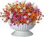 ADXORA 12 Bundles Artificial Flowers,Faux Plants for Spring Summer Decoration, UV Resistant Colorful Violets Eucalyptus for Outside Home Planter Porch Patio Yard Décor