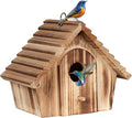 Bird Houses for Outside,Hanging Outdoor BirdHouses,Wood Bird Nesting Box House for Bluebird Humming Finch Wren Cardinals Garden