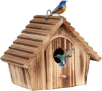 Bird Houses for Outside,Hanging Outdoor BirdHouses,Wood Bird Nesting Box House for Bluebird Humming Finch Wren Cardinals Garden
