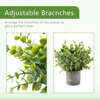 ALAGIRLS 4 Packs Fake Plants Small Artificial Plants for Shelf Lavender Flowers Eucalyptus Succulents Plants Potted Faux Plants for Home Indoor Office Bathroom Living Room Decor