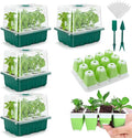 Seed Starter Tray, 48 Cells Indoor Seed Starter Kit, Flexible Silicone Designed Seedling Starter Trays, Germination Tray with Humidity Dome & Lids(4in Height), Reusable & Dishwasher Safe, BPA-FREE