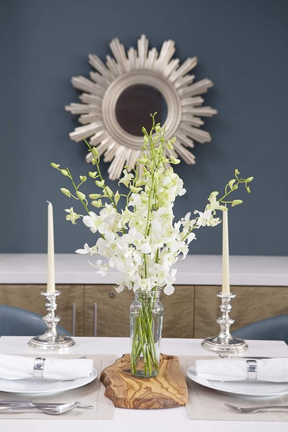 KaBloom - Exotic Perla White Orchid Bouquet of White Orchids with Vase - Fresh Flowers for Birthday, Valentine's & Mother's Day