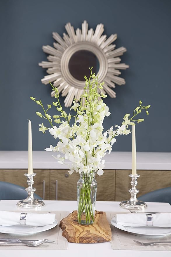 KaBloom - Exotic Perla White Orchid Bouquet of White Orchids with Vase - Fresh Flowers for Birthday, Valentine's & Mother's Day