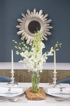 KaBloom - Exotic Perla White Orchid Bouquet of White Orchids with Vase - Fresh Flowers for Birthday, Valentine's & Mother's Day