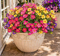 Artificial Flowers for Outdoors, 8 Bundles Faux Silk Spring Flowers for Outside for Planter Front Door Porch Yard Patio Window Box Home Decor (8pcs-4color)