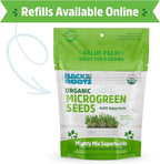 Back to the Roots Organic Microgreens Grow Kit with Ceramic Planter, Expandable Soil, Organic Seeds, and Germination Lid