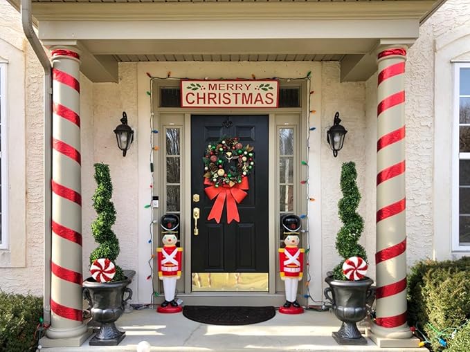 ALL SEASON GREEN 4' Spiral Boxwood Topiary Trees Artificial Outdoor Plants in Plastic Pot Front Porch Plants Set of 2