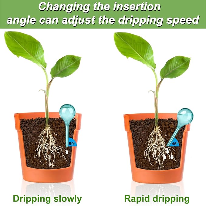Droutti 9 Pcs Plant Watering Globes Colored Self Watering Globes Automatic Watering Bulbs Plastic Plant Water Globes Drip Irrigation Device for Indoor Outdoor Plants (13×5 cm)