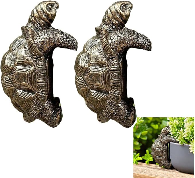 Tortoise Figure for Plant Pot Hanger Tortoise Pot Hanger Turtle Plant Pot Cute Animal Shaped Pots Plant Buddy Decorations of Yard Ornaments Pot Decorations for Outdoor Planters (2 Tortoises)