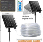 LairtPOW Solar Rope Lights 98FT Waterproof 300LEDs, Rechargeable Solar String Light with Remote Control,Outdoor Palm Tree Holiday Lights for Pathway Pool Patio Party Garden Yard Balcony (Multi Color)