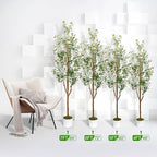 4FT Artificial Olive Tree - Indoor Tall Faux Olive Trees with Planter&Basket, Large Fake Olive Silk Tree Realistic Olive Plants with Branches and Fruits for Home Decor Office Living Room