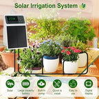 Solar Automatic Drip Irrigation System Kit Anti-Siphoning For 10 Potted Plants DIY Automatic Timing Watering for 15 Days Waterproof with Digital Display Auto Plant Waterer Outdoor Indoor Balcony Patio