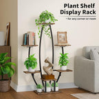 JUSTOGO Plant Stand Indoor with Grow Lights - 7 Tiered Large Plant Shelf Indoor, 47" Corner Plant Stands for Indoor Plants Multiple, Metal Plant Rack Flower Holder Display for Living Room, Home Decor