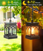 KOOPER 2 Pack Solar Lanterns Outdoor Waterproof, Brighter Hanging Solar Lantern Lights for Outside, Auto ON/Off Lanterns Decorative Outdoor for Garden Table Yard Path Tree Patio Lawn Decor, Gifts