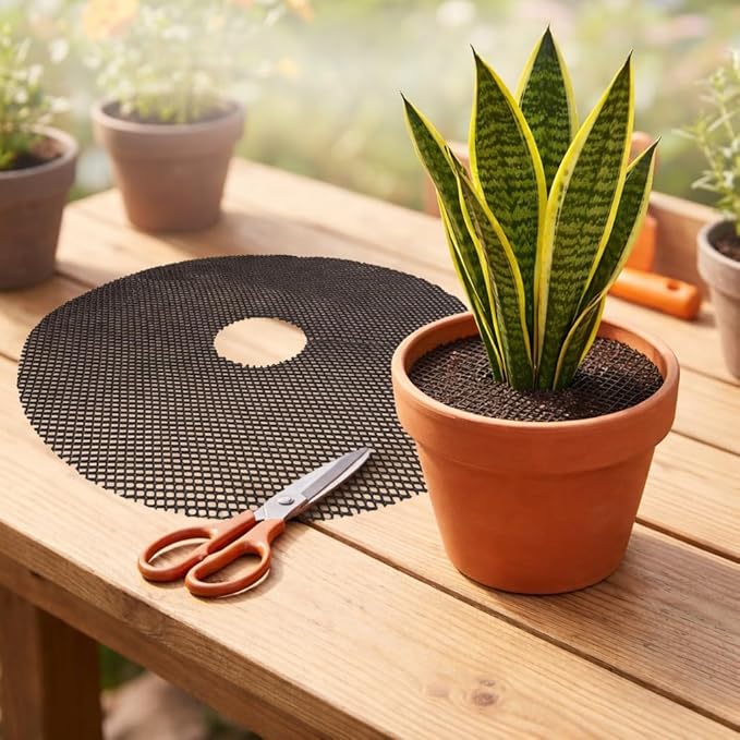 Plant Pot Grids, 11.8 Inch Cuttable Plant Pot Cover, Indoor & Outdoor Plant Pots Soil Protector to Prevent Cats from Digging in Potted Plants (11.8In-4Pcs)