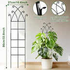 33.8in Tall Trellis for Climbing Plants Indoor & Outdoor, 4 Pack Metal Trellis for Potted Houseplant, Sturdy Support for Ivy, Pothos, Monstera, Hoya and Flower Vines, Black