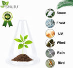 【24 Pieces】 Garden Cloches for Plants, Plant Cover Plant Protectors Transparent Bell Jar Cloches Protection Plants from Birds, Slugs, Frost, Freeze Weather, 7.8" D x 9.4" H, Transparent