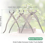 M METERXITY 3Peice Bonsai Tool Set - 8.3 Inch High Carbon Steel Knob Concave Cutter, Bonsai Tree Plants Modeling Tools, Applying to Gardening Pruning Branches/Knobs/Tumors (210mm, Gray)