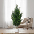 Garvee 2 Pack 3FT Artificial Cedar Trees 3FT, Evergreen Faux Plants for Indoor Outdoor Office Decor