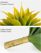 Velener Artificial Agave Fake Plants, Yellow Fake Succuents Plant for Room Decor, Unpotted Faux Agave Plant for Outdoor/Indoor Fall Decor, Yellow, 22 inches, Set of 1