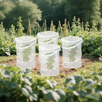 4-Pack Pop Up Plant Covers, Heavy Duty 18"x24" Mesh Plant Cover & Garden Cloche with Ground Stakes, Windproof Plant Protector Tent for Tomato & Strawberry (Protection from Birds & Animals)
