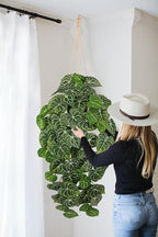 Large Fake Hanging Plants in Pot with Hook, 37" Artificial Hanging Pothos Long Vines Plants, Fake Potted Greenery Plant for Room Wall Living Room Bathroom Kitchen, Big Faux Ivy Houseplants for Shelf