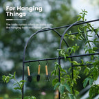 KING BIRD Raised Garden Bed with Arched Trellis Galvanized Planter Garden Box Outdoor for Gardening, Climbing Vegetables, Flowers 7.87x3.94x0.98 Ft, Dark Grey