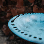 Backyard Expressions Outdoor Garden Bird Bath - Blue - Weather Resistant Polyresin - 27 Inch