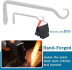 Worth Garden 6 Pack 7" Plant Hanger Bracket Wrought Iron Wall Hook Hanging Heavy Duty Plant Hooks Durable and Stable for Bird Feeders, Planters Indoor & Outdoor - White