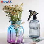 OFFIDIX Glass Spray Bottle, Garden Plants Indoor Plant Mister with Adjustable Nozzle, 0.4L/13.5oz Pressure Watering Can Handheld Spray Bottle for Outdoor Indoor Plants and Cleaning Work (Gray)