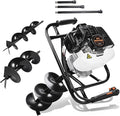 DC HOUSE Post Hole Digger, 52cc 1800W Gas Powered Earth Auger Earth Digger, Auger Post Hole Digger with Two Drill Bit 6" & 10" and Extension Rods, for Fence, Farmland and Garden, EPA Certified