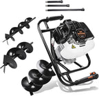 DC HOUSE Post Hole Digger, 52cc 1800W Gas Powered Earth Auger Earth Digger, Auger Post Hole Digger with Two Drill Bit 6" & 10" and Extension Rods, for Fence, Farmland and Garden, EPA Certified