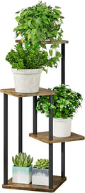 AZERPIAN Plant Stand 4 Tier Indoor Metal Flower Shelf for Multiple Plants Corner Tall Flower Holders for Patio Garden Living Room Balcony Bedroom, Black (4 Tier-Black)