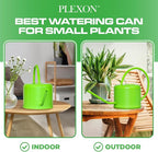 Plexon Long Spout Watering Can Indoor Plants, 40 oz Small Watering Can Pot Metal for Garden Flowers House Plants Mini, Powder Coated, for Mom Girlfriend Daughter, Green