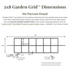 Garden Grid Watering System, 2x8 Cornerless | Garden Irrigation System for Garden Beds | Pre-Assembled, Waters Every Plant, USA-Made | Ideal for Beds w/Corner Posts or Curved Ends | 22.5"x88"