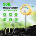 Soil Moisture Meter - Included 200+ Plants Care Guide, 100 pH Test Strips & Sample Tube, Soil Water Tester, Soil Hygrometer Sensor Tool for Garden, Lawn, Farm Plants Care, No Battery Needed