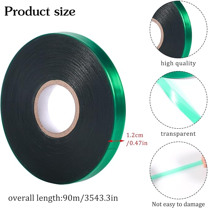 Prudiut 300Ft ×2 Rolls (600 Ft) Plant Tape, 1/2" Stretch Garden Tape Sturdy Plant Ribbon Nursery Tree Tape Support for Indoor Outdoor Patio Plant, Tree, Vegetables, Branches